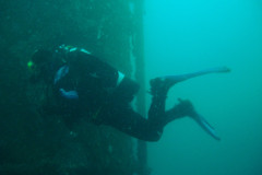 Taucher am Wrack der Vis